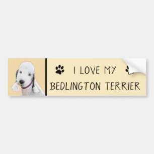 Bedlington Terrier Painting - Original Dog Art Autoaufkleber