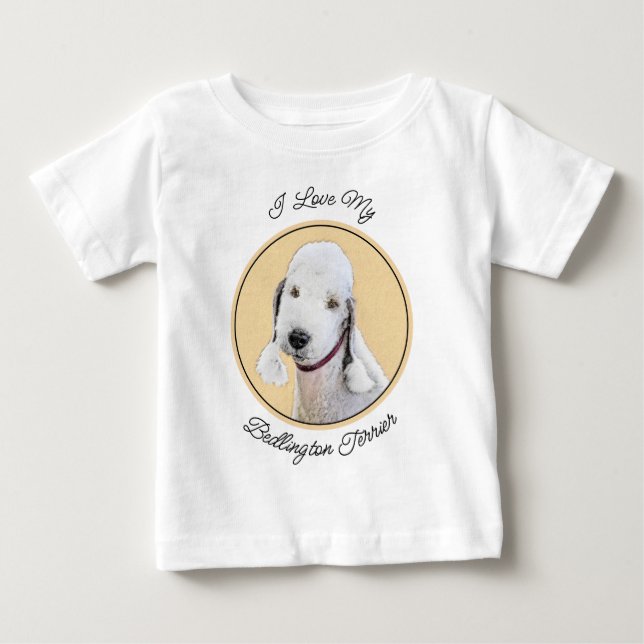 Bedlington Terrier Painting - Original Dog Art Baby T-shirt (Vorderseite)