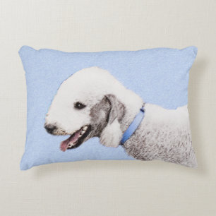 Bedlington Terrier Painting - Original Dog Art Dekokissen