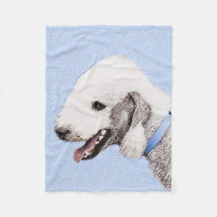 Bedlington Terrier Painting - Original Dog Art Fleecedecke