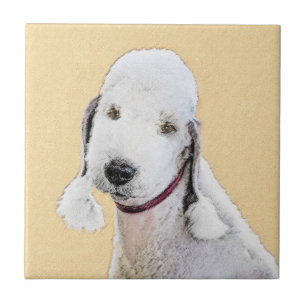 Bedlington Terrier Painting - Original Dog Art Fliese