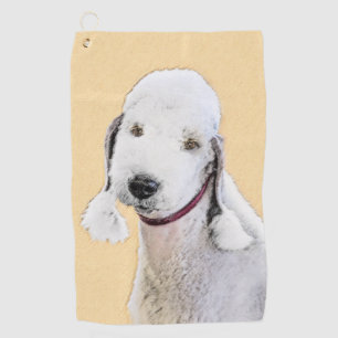 Bedlington Terrier Painting - Original Dog Art Golfhandtuch