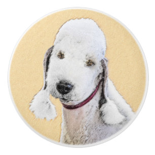 Bedlington Terrier Painting - Original Dog Art Keramikknauf