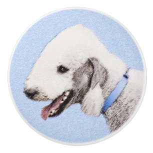 Bedlington Terrier Painting - Original Dog Art Keramikknauf