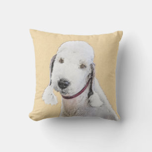 Bedlington Terrier Painting - Original Dog Art Kissen