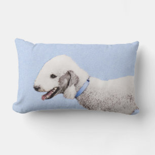 Bedlington Terrier Painting - Original Dog Art Lendenkissen