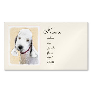 Bedlington Terrier Painting - Original Dog Art Magnetische Visitenkarte