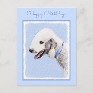 Bedlington Terrier Painting - Original Dog Art Postkarte