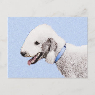 Bedlington Terrier Painting - Original Dog Art Postkarte
