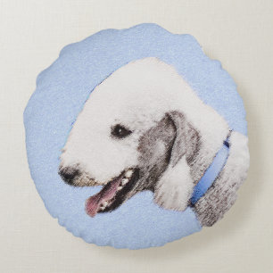 Bedlington Terrier Painting - Original Dog Art Rundes Kissen