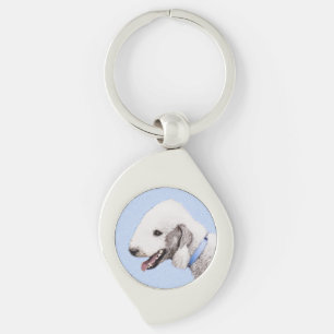 Bedlington Terrier Painting - Original Dog Art Schlüsselanhänger