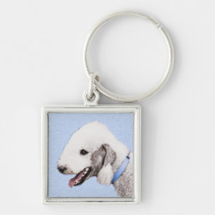 Bedlington Terrier Painting - Original Dog Art Schlüsselanhänger