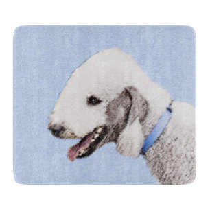 Bedlington Terrier Painting - Original Dog Art Schneidebrett