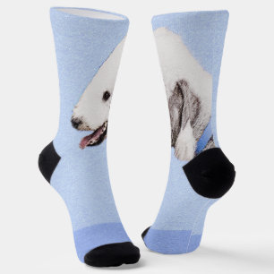 Bedlington Terrier Painting - Original Dog Art Socken