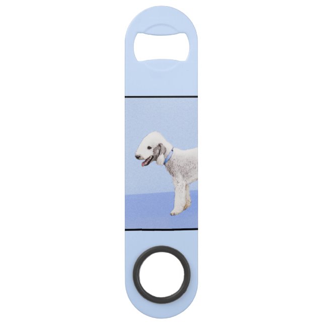 Bedlington Terrier Painting - Original Dog Art Speed Flaschenöffner (Rückseite)