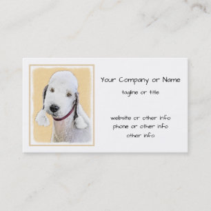 Bedlington Terrier Painting - Original Dog Art Visitenkarte