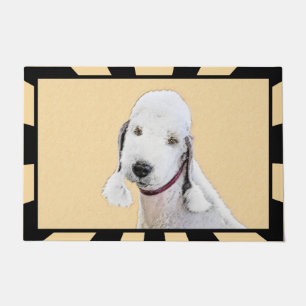 Bedlington Terrier Painting - Original Hund Kunst Fußmatte
