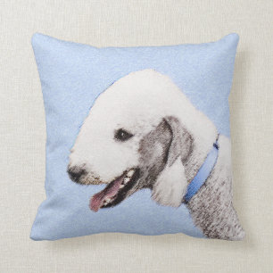 Bedlington Terrier Painting - Original Hund Kunst Kissen