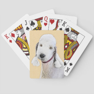 Bedlington Terrier Painting - Original Hund Kunst Spielkarten