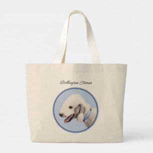 Bedlington Terrier Painting Sandy Color Dog Art Jumbo Stoffbeutel