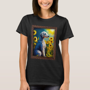 Bedlington Terrier Painting Sunflower Blume Mama W T-Shirt