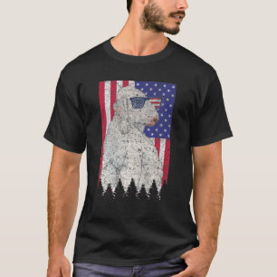 Bedlington Terrier Patriotic Dog USA Pride Amerika T-Shirt