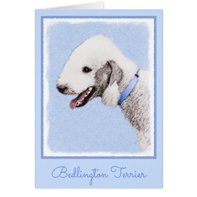 Bedlington Terrier Peinture - Art Chien original (Devant)