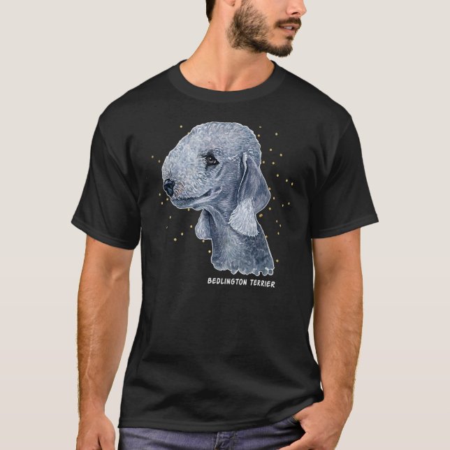 Bedlington Terrier Portrait 4 Beet Bedlington Dog  T-Shirt (Vorderseite)