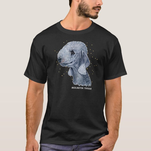 Bedlington Terrier Portrait 4 Beet Bedlington Dog  T-Shirt (Vorderseite)