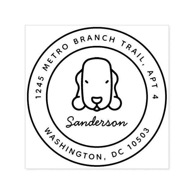 Bedlington Terrier Rücksendeadresse Briefmarke Sel Permastempel (Design)