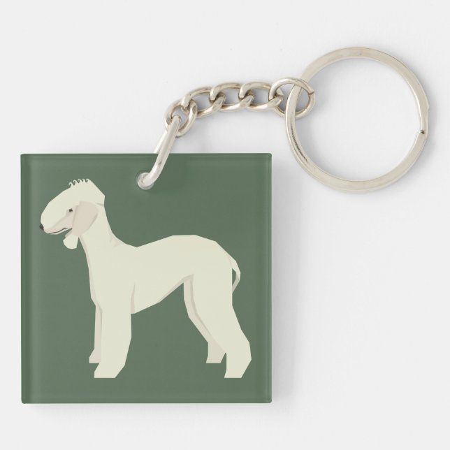Bedlington Terrier Schlüsselanhänger (Rückseite)
