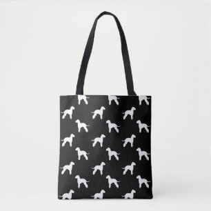Bedlington Terrier-Silhouette-Muster-Grau Tasche