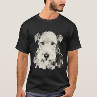 Bedlington Terrier Tintenzeichnung Nahaufnahme T-Shirt