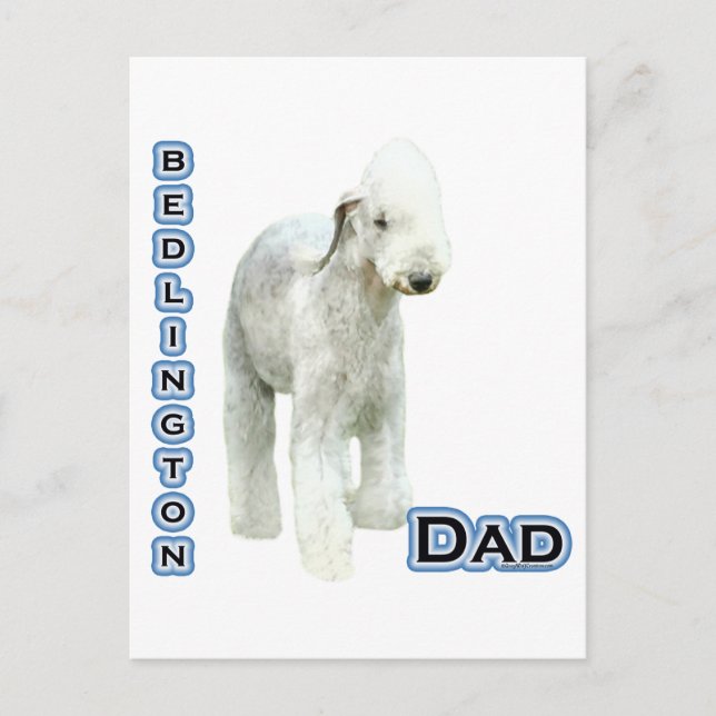 Bedlington Terrier Vater 4 Postkarte (Vorderseite)