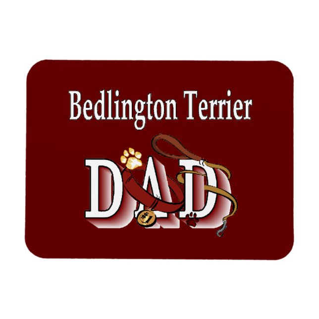 Bedlington Terrier Vater Magnet (Horizontal)