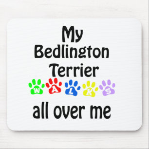 Bedlington Terrier Walks Design Mousepad
