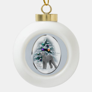 Bedlington Terrier Weihnachten Keramik Kugel-Ornament
