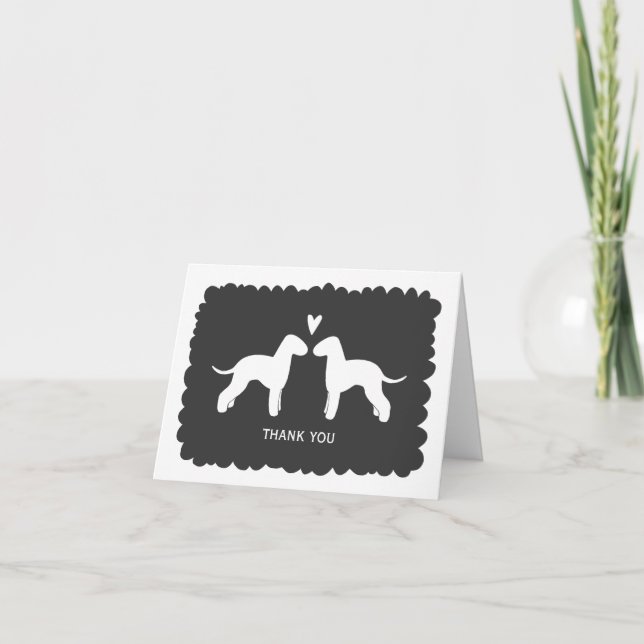 Bedlington Terriers Wedding Vielen Dank Dankeskarte (Vorderseite)
