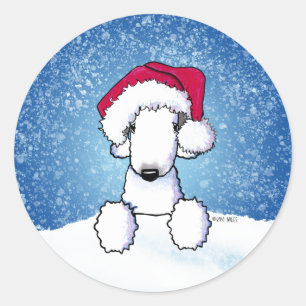 Bedlington Weihnachten Runder Aufkleber