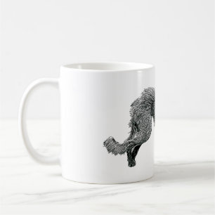 Bedlington Whippet Lurcher Dog Line Zeichn Art Kaffeetasse
