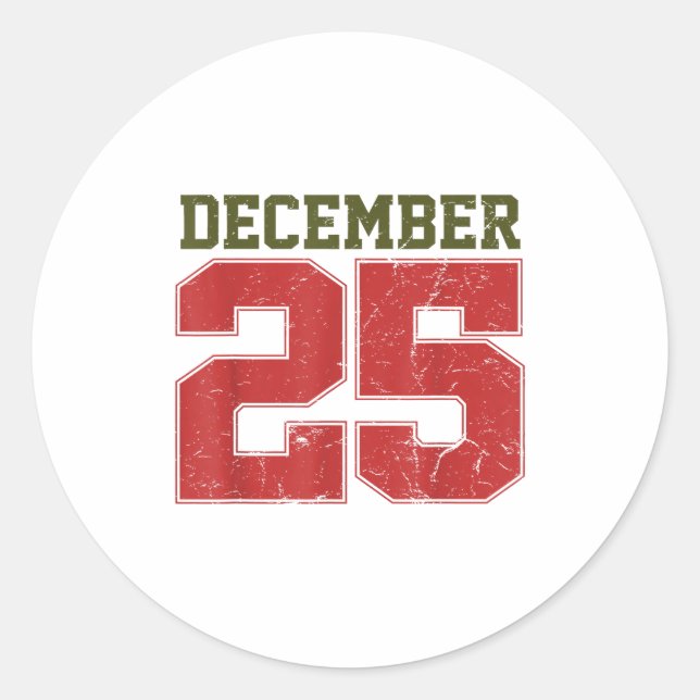 Bedrängt 25. Dezember  Runder Aufkleber (Vorderseite)