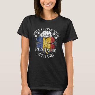 Bedrängte Irische Rumänische Einstellung Patriotis T-Shirt