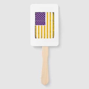 Bedrängte lila und goldene amerikanische Flagge Ve Fächer
