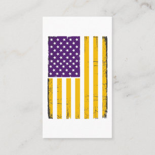Bedrängte lila und goldene amerikanische Flagge Ve Visitenkarte