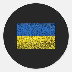 Bedrängte Ukraine-Flagge Blau Gelb Patriotische Un Runder Aufkleber