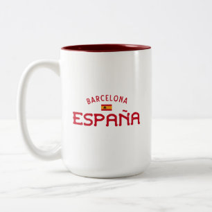 Bedrängtes Barcelona Spanien (España) Zweifarbige Tasse