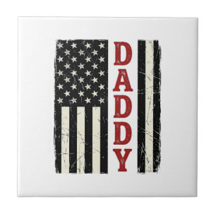 Bedrängtes Daddy-Amerikanische-Flagge-Shirt-Design Fliese