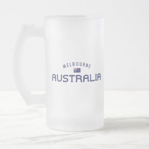 Bedrängtes Melbourne Australien Mattglas Bierglas