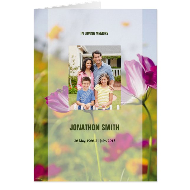 Bedruckbare Begräbnis- Programm-Schablone (Vorne)