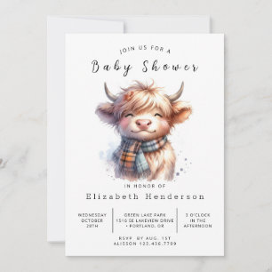 Bedruckbare, einfache Farm Cow Babydusche Einladung
